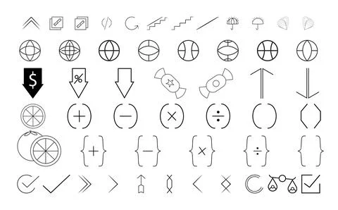 Code brackets, chevrons up, copy link, grapefruit icon set. style design is.. Stock Illustration