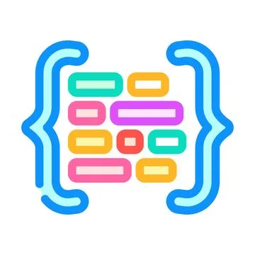Code brackets with letters nlp color icon vector illustration 스톡 일러스트