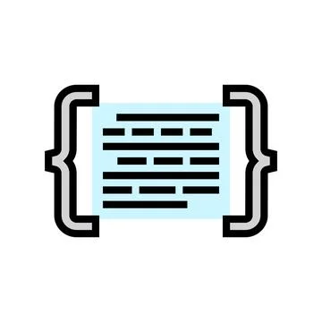 Code brackets with letters nlp color icon vector illustration 스톡 일러스트