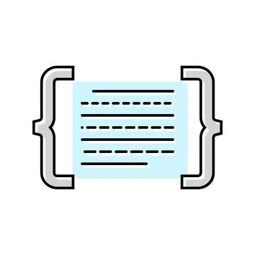 Code brackets with letters nlp color icon vector illustration 스톡 일러스트