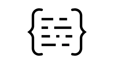 Code brackets with letters nlp glyph icon animation Stock Footage 326735004