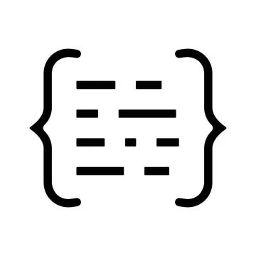 Code brackets with letters nlp glyph icon vector illustration Stockillustratie