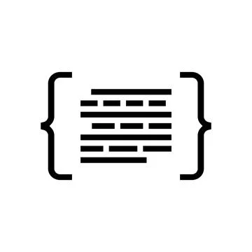 Code brackets with letters nlp glyph icon vector illustration Stock Illustration