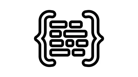 Code brackets with letters nlp line icon animation Video stock 326751312