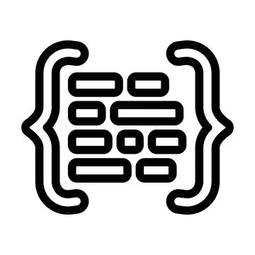 Code brackets with letters nlp line icon vector illustration 스톡 일러스트