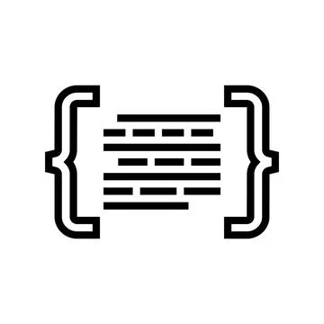 Code brackets with letters nlp line icon vector illustration 스톡 일러스트