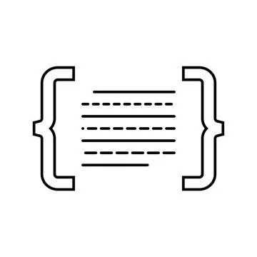 Code brackets with letters nlp line icon vector illustration Stockillustratie