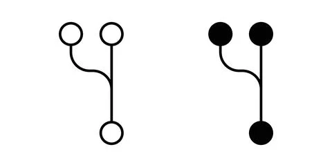 Code branch icon symbol, outline icons Stock Illustration