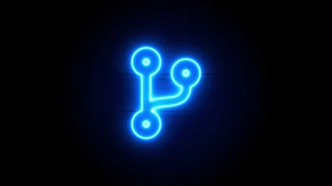 Code Branch neon sign appear in center and disappear after some time. Loop Stock Footage 142196762