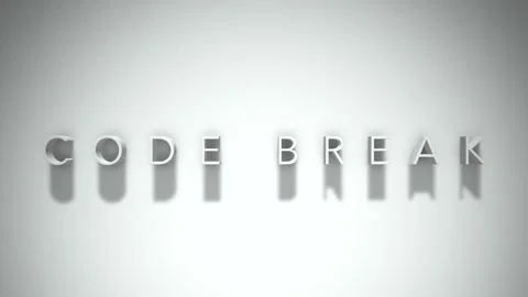 Code break 3D title animation with shadows on a white background Stock Footage 297457405