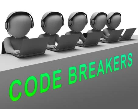 Code Breaker Decoded Data Hack 3d Rendering Stock Illustration