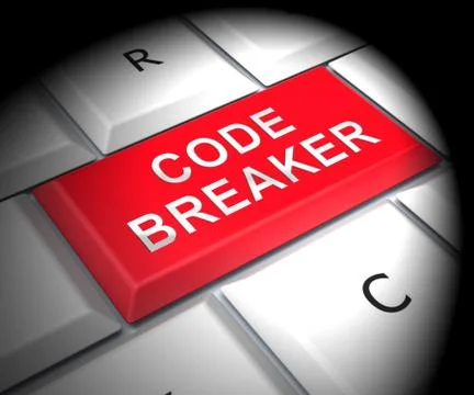 Code Breaker Decoded Data Hack 3d Rendering Stock Illustration