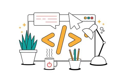 Code in the browser icon. coding Element of cyber security icon for mobile co イラスト素材