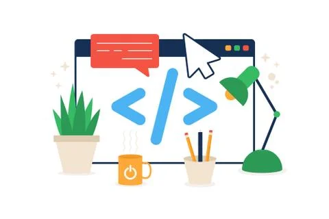 Code in the browser icon. Element of cyber security icon for mobile concept a Illustrazione stock