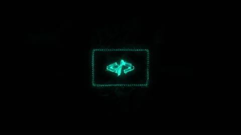 Code browser icon with plexus effect. Connected lines with dots. Lines plexus Stock Footage 169303456