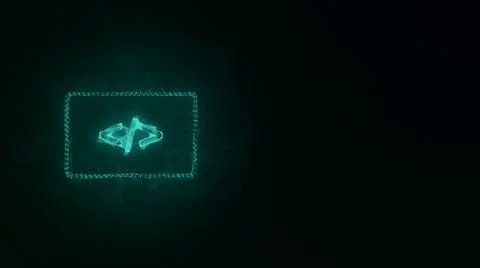 Code browser icon with plexus effect. Connected lines with dots. Illustration Stock Illustration