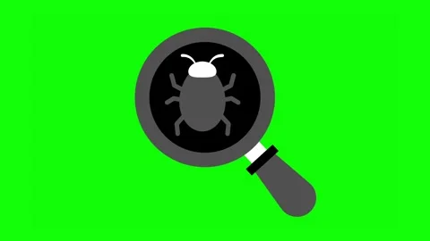 Code bug concept isolated on green background. 4K Animation. Stock Footage 252885206