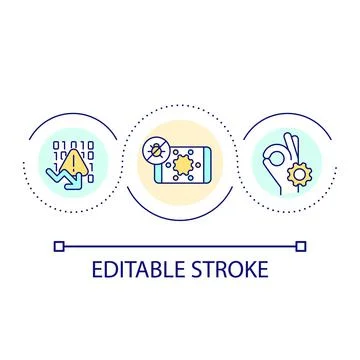 Code bugs detection loop concept icon 스톡 일러스트