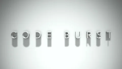 Code burst 3D title animation with shadows on a white background Stock Footage 297511029