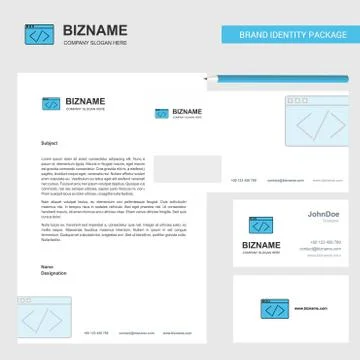 Code Business Letterhead, Envelope and visiting Card Design vector template Stock-Illustration
