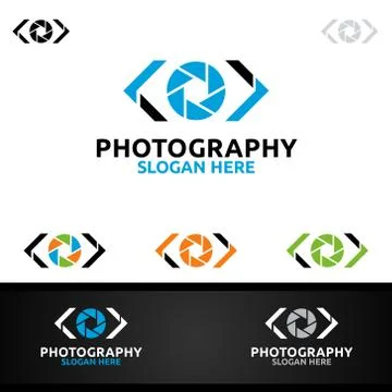 Code Camera Photography Logo Stock Illustration