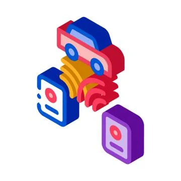 Code Car Grabber isometric icon vector illustration Stock Illustration