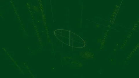 On code check reticle orbiting tilting while ACCESS GRANTED scrolling fading Stock Footage 329548660