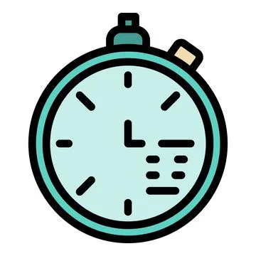 Code in the clock icon color outline vector Stock Illustration