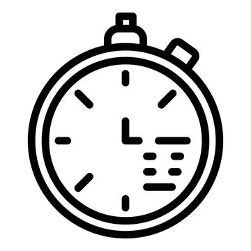 Code in the clock icon, outline style Illustrazione stock