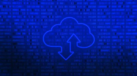 Code cloud computing digital concept. Armor cloud storage sign with two up an 库存插图