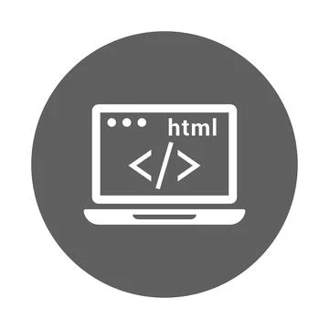 Code, coding, html icon. Gray vector graphics. Stock Illustration