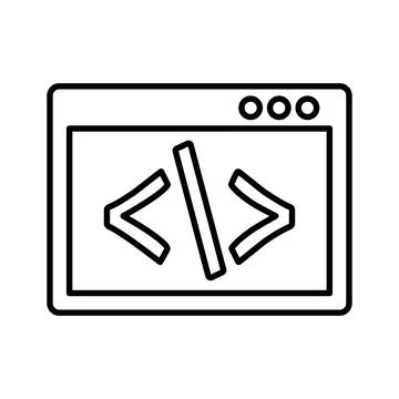 Code, coding, html icon. outline Stock Illustration