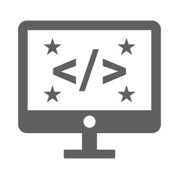 Code, coding, programming icon. Gray vector graphics. Stock Illustration