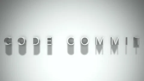 Code commit 3D title animation with shadows on a white background Video stock 297007304