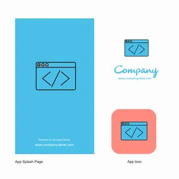 Code Company Logo App Icon and Splash Page Design. Creative Business App Desi 스톡 일러스트
