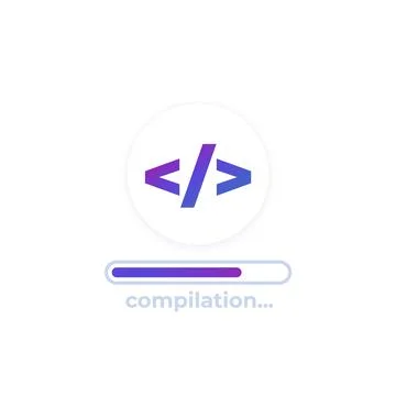 Code compilation vector icon for web and apps 스톡 일러스트