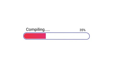 Code Compiling Progress Bar Animation | Software Build Status Loading Screen UI Stock Footage 340764371
