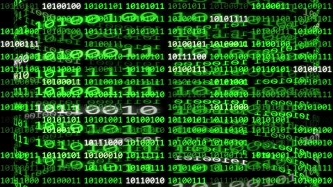The code of a computer program in virtual space. Technology interface Compute Stock Footage 136070509