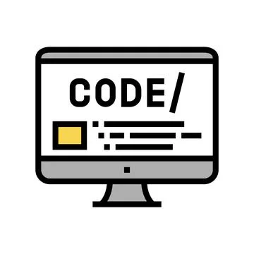 Code on computer screen color icon vector illustration Stock Illustration