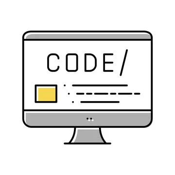Code on computer screen color icon vector illustration Stock Illustration