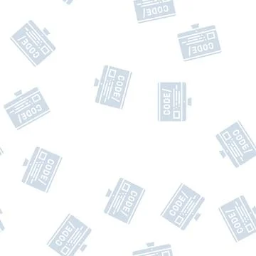 Code on computer screen glyph seamless pattern Stock Illustration