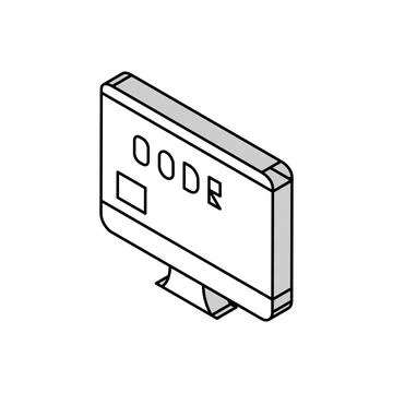 Code on computer screen isometric icon vector illustration Stock Illustration