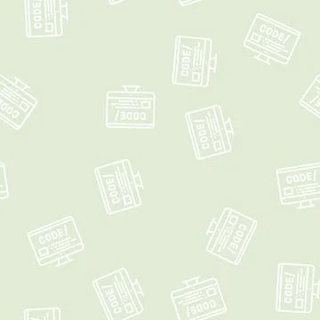 Code on computer screen line seamless pattern 스톡 일러스트