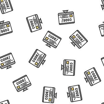 Code on computer screen vector seamless pattern Stockillustratie