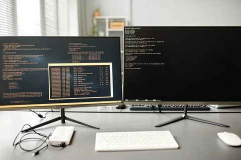 Code on Computer Screens Foto stock