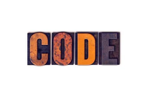 Code Concept Isolated Letterpress Type Foto stock