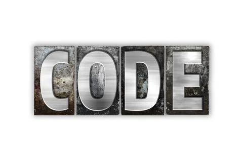 Code Concept Isolated Metal Letterpress Type Stock-Illustration