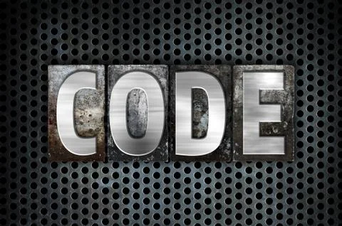Code Concept Metal Letterpress Type Stock Illustration