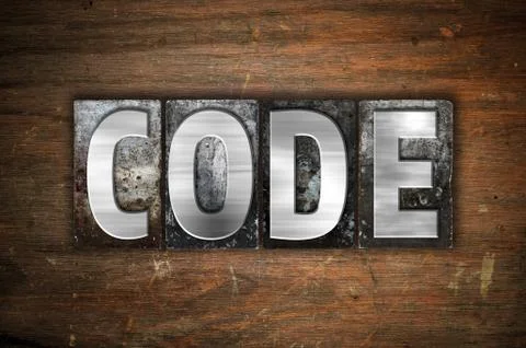 Code Concept Metal Letterpress Type Illustrazione stock