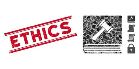 Code of Conduct Mosaic and Distress Ethics Watermark with Lines Stockillustratie